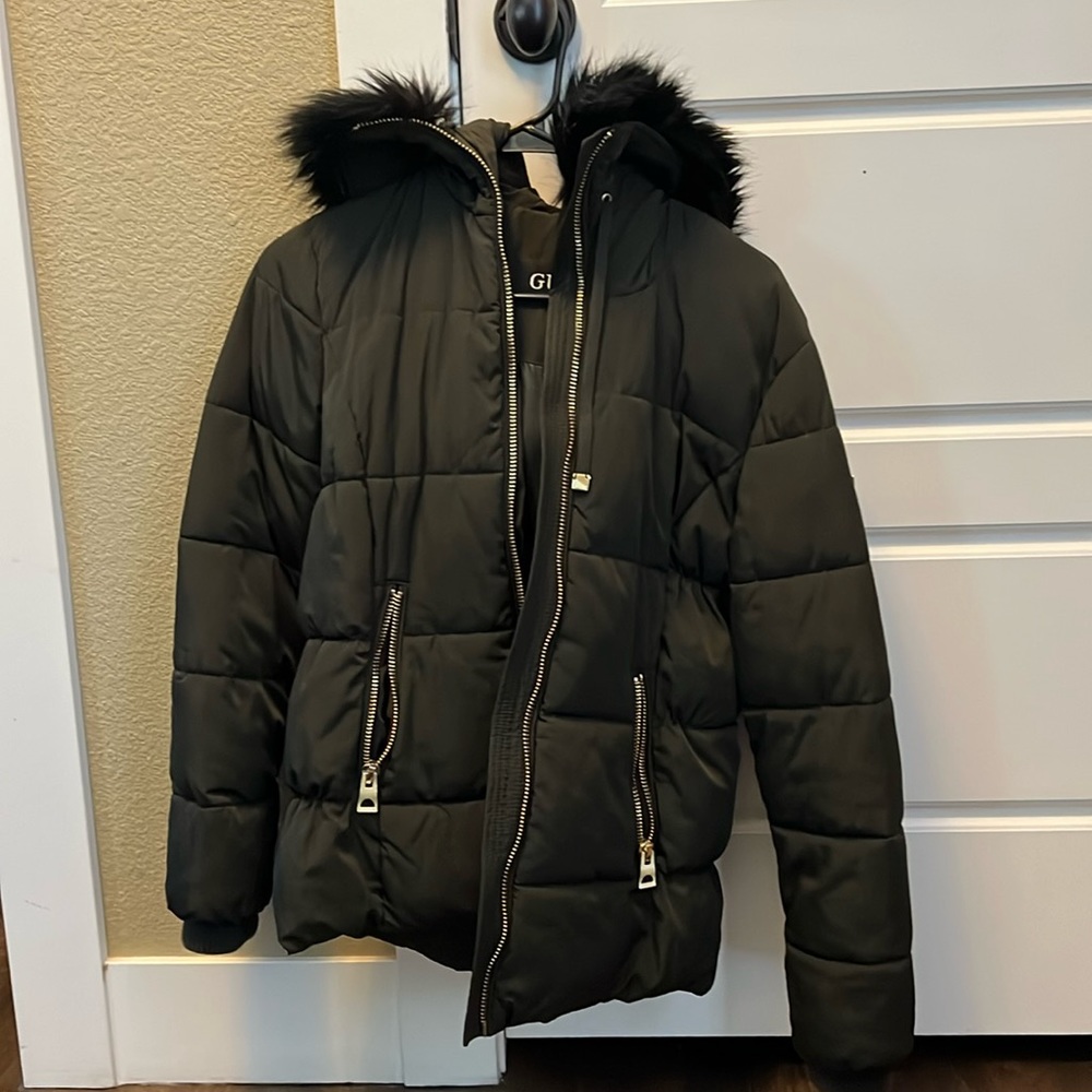 Guess faux fur hooded jacket